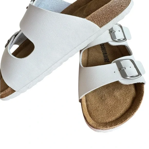Cushionaire Lane Cork Footbed White Sandals Birkenstock Style Women’s 7 - Picture 5 of 11